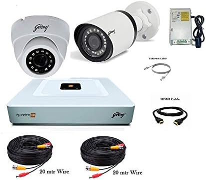 Godrej Security Solutions See Thru 1MP Without Hard Disk HD Full CCTV Camera Kit (Godrej1MP1DOME1BULLET)