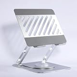 KRESHU 360 Degree Rotatable Laptop Stand | Ergonomic Height Adjustable Universal Foldable Desktop Stand Compatible With MacBook Pro/Air Notebooks up to 16 Inch (Silver, 1-Pcs)