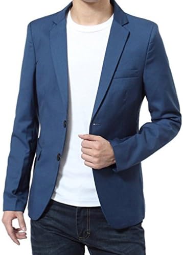 Men's Casual Dress Suit Slim Fit Stylish Blazer Coats Jackets Blue XXXL