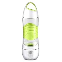 Xigeapg Humidifier Sports Water Bottle 400ML, Beauty Spray Sport Cup with Smart DIDI Voice Prompts LED Light SOS Alarm Remind Drink Ultrasonic Air Aroma Diffuser Mist Green