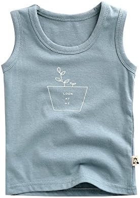 Agibaby Boys & Girls Infant & Toddler 100% Cotton Sleeveless Tshirts Cotton Candy (S(12-24months), Blue)