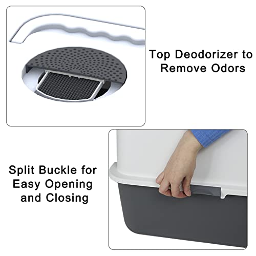 Cat Litter Box with Lid,Top Entry Kitty Sifting Litter Box Kitten