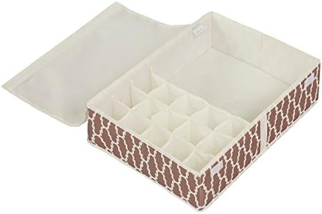 Khandro Canvas Bra Storage Box Dresser Drawer Organizer 2 in 1 for Socks, Underwear, Ties