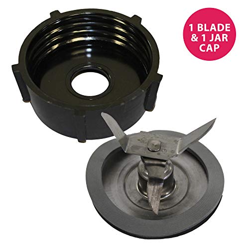 Think Crucial Replacements for Oster Blender Jar Cap Ice Crushing Blade & Sealing Ring, Compatible With # 4961 & 4902