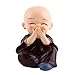 Thur amo 4 Monks Buddha Figurine, Wise Monks Statue Hear No Evil See No Evil Speak No Evil Statue Wealth Lucky Figurine Happy Face Buddha Car Interior Decor Desk Ornament Shelf Display