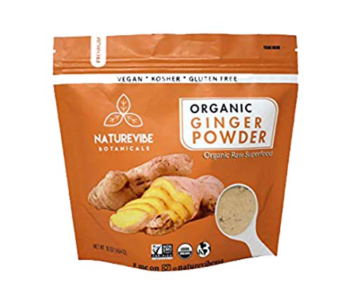 Naturevibe Botanicals Organic Ginger Root Powder (1lb), Zingiber officinale Roscoe | Non-GMO verified, Gluten Free and Kosher