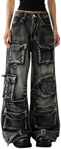 Tripp NYC Crypt Pants [Black Denim] Baggy Wide Leg Gothic Emo Punk