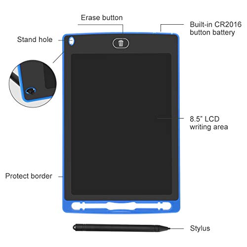 LCD Writing Tablet, 8.5" Electronic Drawing Tablet for Kids, Portable Reusable Erasable Ewriter Handwriting Drawing Board Doodle Pad Gift for Kids and Adults at Home, School and Office (Blue)