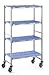 Tournus PLH1292R Commercial Anodized Aluminum Mobile Shelving Unit with Four Shelves, 22