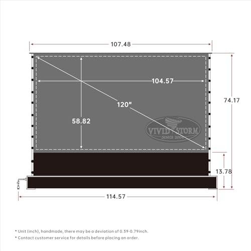VIVIDSTORM-Projector Screen S PRO 120 inch Portable Folding Indoor Screen with Stand Floor UST Ambient Light Rejecting Home Theater,Compatible for 4K Ultra Short Throw Laser Projector,VSDSTUST120H
