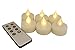 EcoGecko 87221-06 Indoor/Outdoor Remote Controlled Flameless LED Tealight Candles, Ivory, Set of 6