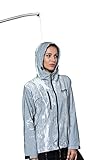 AKFLY Reflective Jacket with Hoodie and Waterproof Wind Breaker for Men Women Hiking Cycling Running Safety Jacket