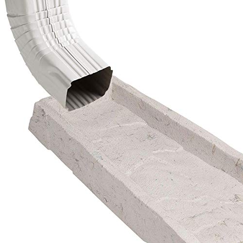 2-Pack Decorative Downspout Natural Stone Texture Splash Block Rain Gutter Drain Extender - Thumbnail 3