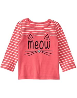 Baby Girls' Pink Meow Graphic Tee