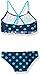 Kanu Surf Big Girls' Suzie Polka Dot Flounce Bikini Swimsuit, Navy/Aqua, 14