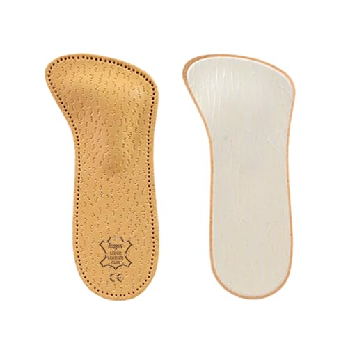 Insoles 3/4 Leather Orthopedic Shoes for Women, Reduce Discomfort and Prevent Pain in the Forefoot with Metatarsal Arch Support (38 EUR) Beige