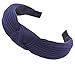STHUAHE Pack of 3 Women Wide Stripes Cloth Cross Knot Hair Hoop Hairband Headband Hair Accessories (Gray Blue Darkgray)