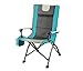 Ozark Trail High Back Chair, Turquoise, Ultra Durable Steel Frame, Adjustable Feet, With Cup Holder, Perfect Seat for Outdoor, Camping and Picnic