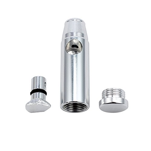 LiNKFOR Metal Snuff Bullet Aluminium Snuff Dispenser Snorter Snuffer Tube Bullet Rocket Powder Silver