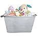 Canvas Storage Bin Well Holding Shape Storage Basket Toy Chest Organizer Large enough for Playroom Storage, Baby Toys, Clothing, Dog Toys, Children Books, Best as Kids Toy Box and Gift Baskets (Grey)
