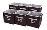 StorageWorks Polyester Storage Cube Box, Foldable Basket Bin Organizer, Brown, 6-Pack