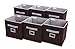 StorageWorks Storage Cube Box, Fabric Storage Bin By, Espresso, Medium, 6-Pack, 10.6x10.6x11.0 inches