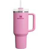 STANLEY Quencher H2.0 Flow State Tumbler, 40 oz, Peony | Handle and Straw | 3-Position Lid | Cup Holder Compatible for Travel | Insulated Stainless Steel Cup | BPA-Free