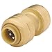 SharkBite 1/4 inch Coupling, Push to Connect Brass Plumbing Fitting, PEX Pipe, Copper, CPVC, PE-RT, HDPE, U004LFA