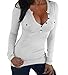 EXLURA Women's Tight Front Button Tee Shirt Cotton Blend Tunic Tops