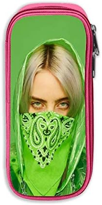 FANGHUABATHRHSQ Billie Eilish-Green Unisex Child Pencil Case Pen Box Stationery Bag Portable Pouch Bags with Double Zippered for Girls Boy