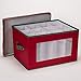 Household Essentials 540RED Holiday China Storage Chest with Lid and Handles, Cocktail Glasses and Red Canvas with Green Trim