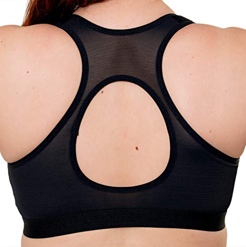 Orchid-Womens-Plus-Size-Medium-High-Impact-Non-Wired-Zip-Front-Black-Active-Sports-Bra