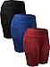 NELEUS Women's 3 Pack Athletic Shorts for Running Yoga Gym Workout Tummy Control Workout with Pocket,9005,Blue,black,red,US M