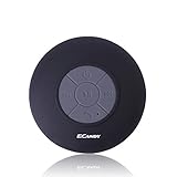 Ecandy Wireless Bluetooth Waterproof Shower Speaker With Dedicated Suction Cup - Retail Packaging-Black