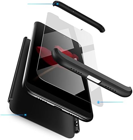 sigua Compatible Xiaomi F1 Phone Case,360°Full Body Shockproof Ultra-Thin 3 in 1 Case, Slim PC Cover Shell Full Body Coverage Hard Protective Case + Tempered Glass Screen Protector .Black