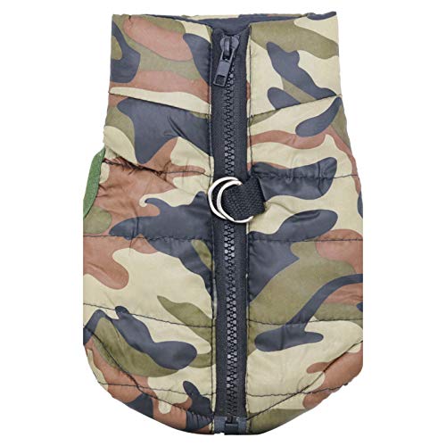 BT Bear® Small Dog Winter Jacket - Soft Warm & Water-Resistant, X-Large, Camo (Back length 39cm)