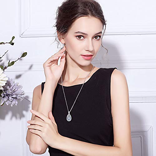 INFUSEU Teardrop Celtic Knot Essential Oil Diffuser Necklace Lava Stone