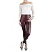 jntworld Sexy Faux Leather High Waisted Leggings, M(US8-10), Brown