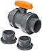Hayward TB1100STE Series TB True Union Ball Valve, Socket/Threaded End, PVC with EPDM Seals, 1