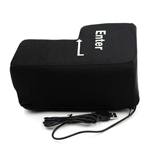 Perman Big Enter Key Throw Pillows with USB Office Stress Relief Vent Noon Break Doll Toy