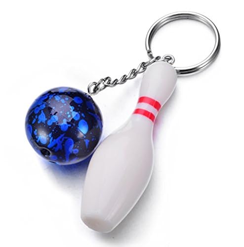 REINDEAR Novelty Bowling Ball Pin Pendant Keychain (Blue) in