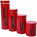 Anchor Hocking Palladian Glass and Stainless Steel Canister Set with Lids, Cherry, 4-Piece Set, 1 - 97561 primary