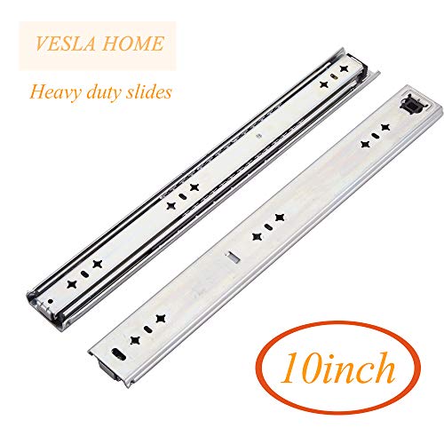 VESLA HOME soft close Hardware Ball Bearing Side Mount Full Extension Drawer Slides，Heavy Duty Slides, 10 inch, 210 lb - Thumbnail 7