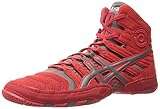 ASICS Men's Dan Gable Ultimate 4 Wrestling Shoe, Red/Gunmetal/Silver, 9.5 M US