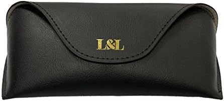 Modern Unisex Eyeglass Eyewear Protective Smooth Leather Case Holder with Microfiber Pouch & Cloth (by Logan Leon)