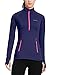 BALEAF Women's Running Jacket Thermal Fleece Pullover Half Zip Tops Thumbholes Winter Long Sleeve Cold Weather M