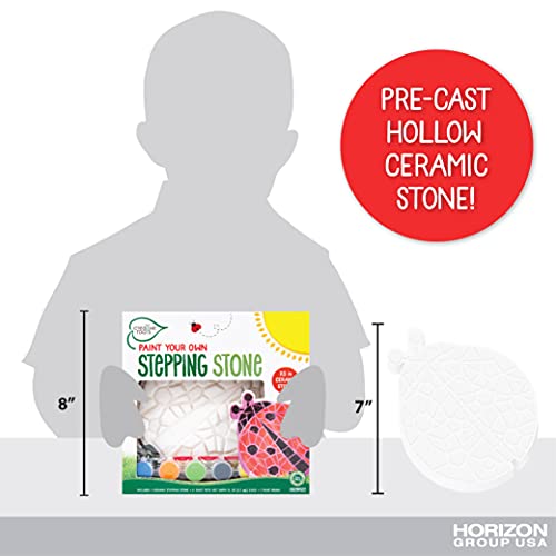 Creative Roots Mosaic Ladybug Stone, Includes 7Inch Ceramic Stepping