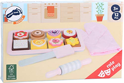small foot 11187 Backset "Kekse" aus Holz, mit 8 bunten Keksen, Teigschaber, Teigrolle und Backhandschuh, ab 3 Jahren – Bild 6