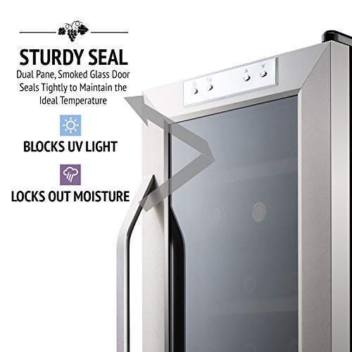 Ivation Premium Stainless Steel 18 Bottle Dual Zone Thermoelectric Wine