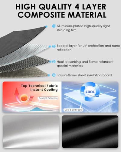 Front Sun Visor Compatible with Peugeo-t 2008 e-2008 2020-2023 2024 2025 2026 Sun Visor for 2008 with UV Protection, Cooling